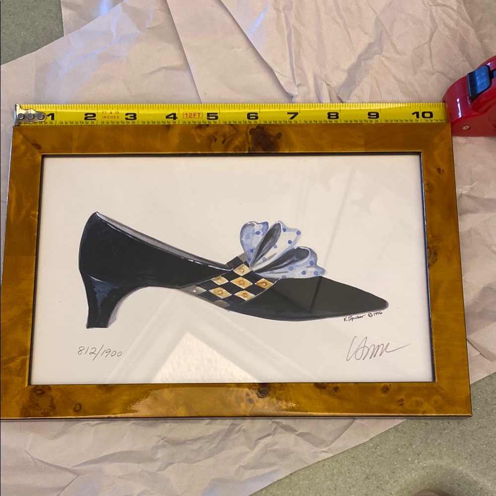 Chic Black and Blue Heels with Vintage Charm watercolor